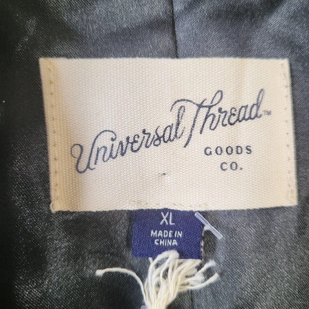 Universal Thread Women's Grey Pinstripe Relaxed Fit Wool-Like Blazer XL New
